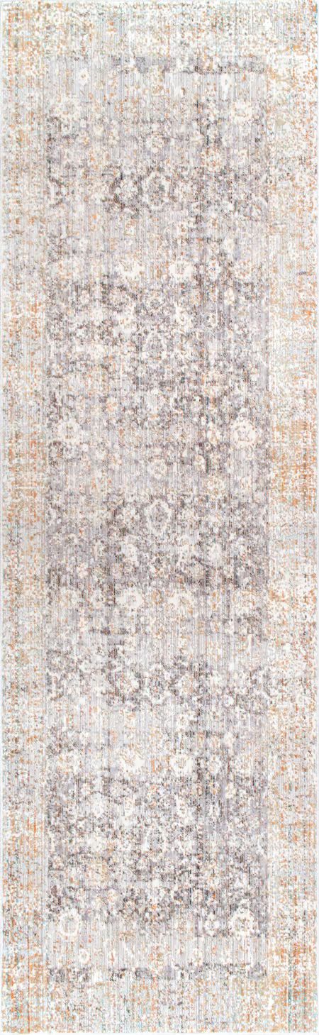 Beige Muted Floral Design 5' 3" x 7' 7" Area Rug | Rugs USA