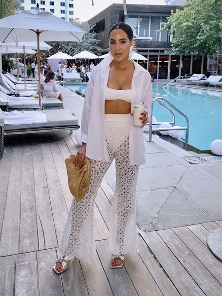 It’s officially summer when you’re wearing a swimsuit to an evening white party. My lace pants are past season but I’m linking a nearly identical style (which I actually like more!)

#LTKSeasonal #LTKunder100