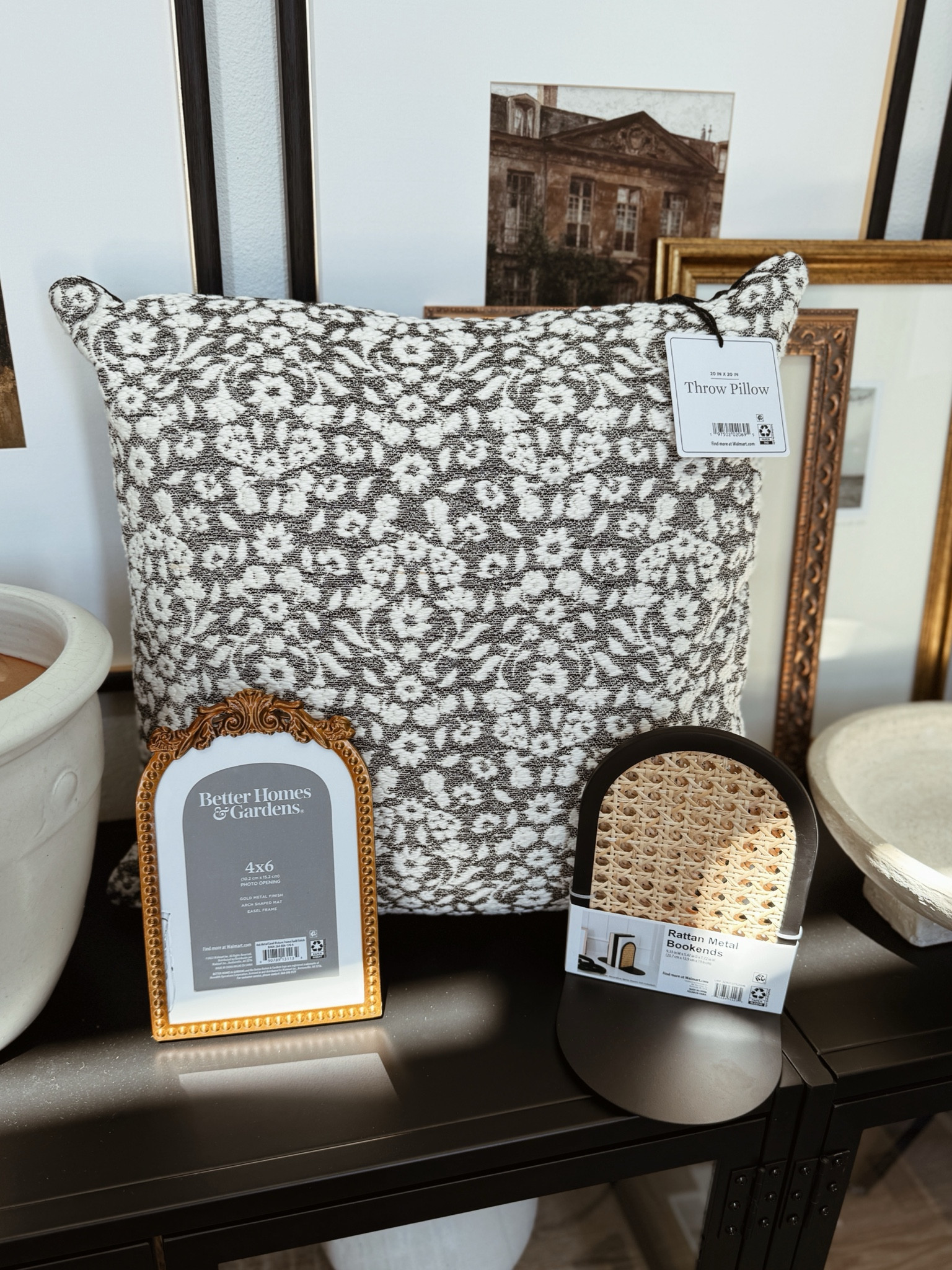 A few recent Walmart purchases, all under $18! This pillow is so pretty and has a zipper so you can easily switch out the insert, these rattan bookends look like something from Urban Outfitters, and this arched frame looks like Anthro! Mine arrived broken, even though it was wrapped super well, so I’m going to exchange it  

#LTKFindsUnder50 #LTKHome #LTKStyleTip