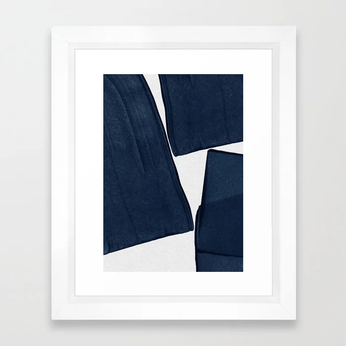 Minimalist Painting Blue III, Mid Century Modern Framed Art Print | Society6