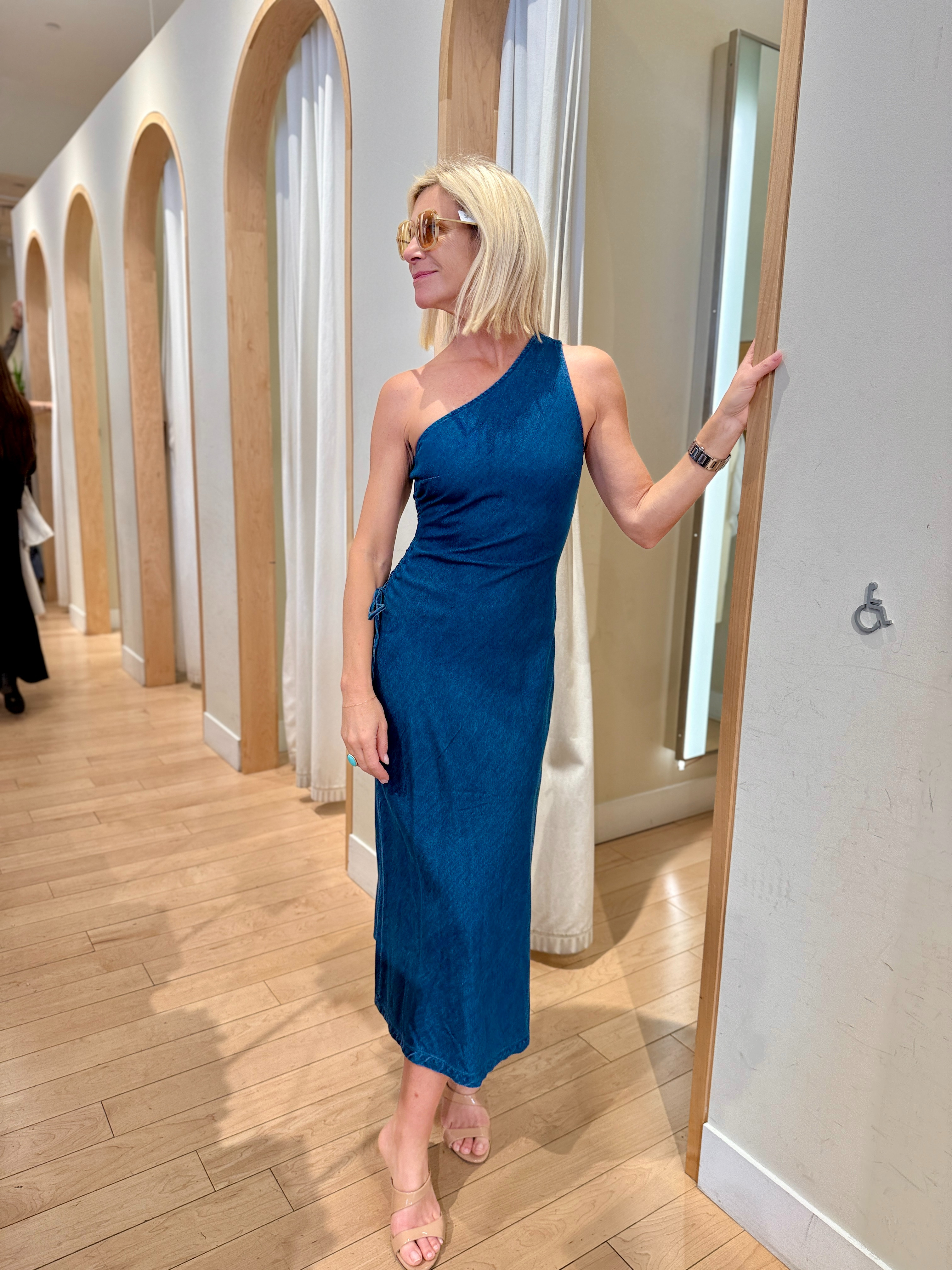Use code LTK20 for 20% off at checkout. 💞 Chic One Shoulder Blue Dress for Vacation. Use the code at checkout for 20% off your order! 

 #LTKxMadewell #LTKootd #LTKSaleAlert