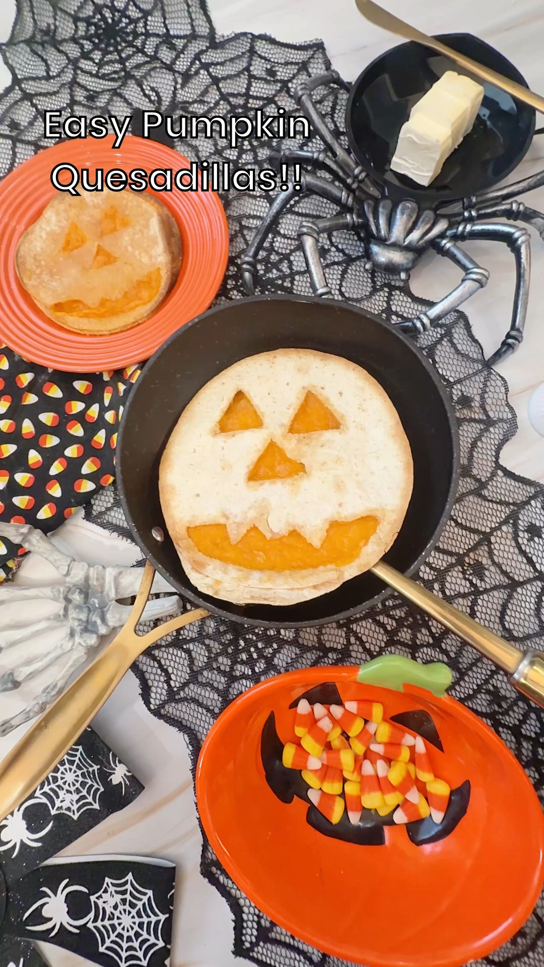 How to make pumpkin jack-o’-lantern quesadillas. Make something simple for dinner before heading out trick-or-treating this Halloween. It doesn’t get any easier than this pumpkin quesadilla check out ways to make it even easier by using the cookie cutters linked.

#LTKHalloween #LTKFamily #LTKSeasonal