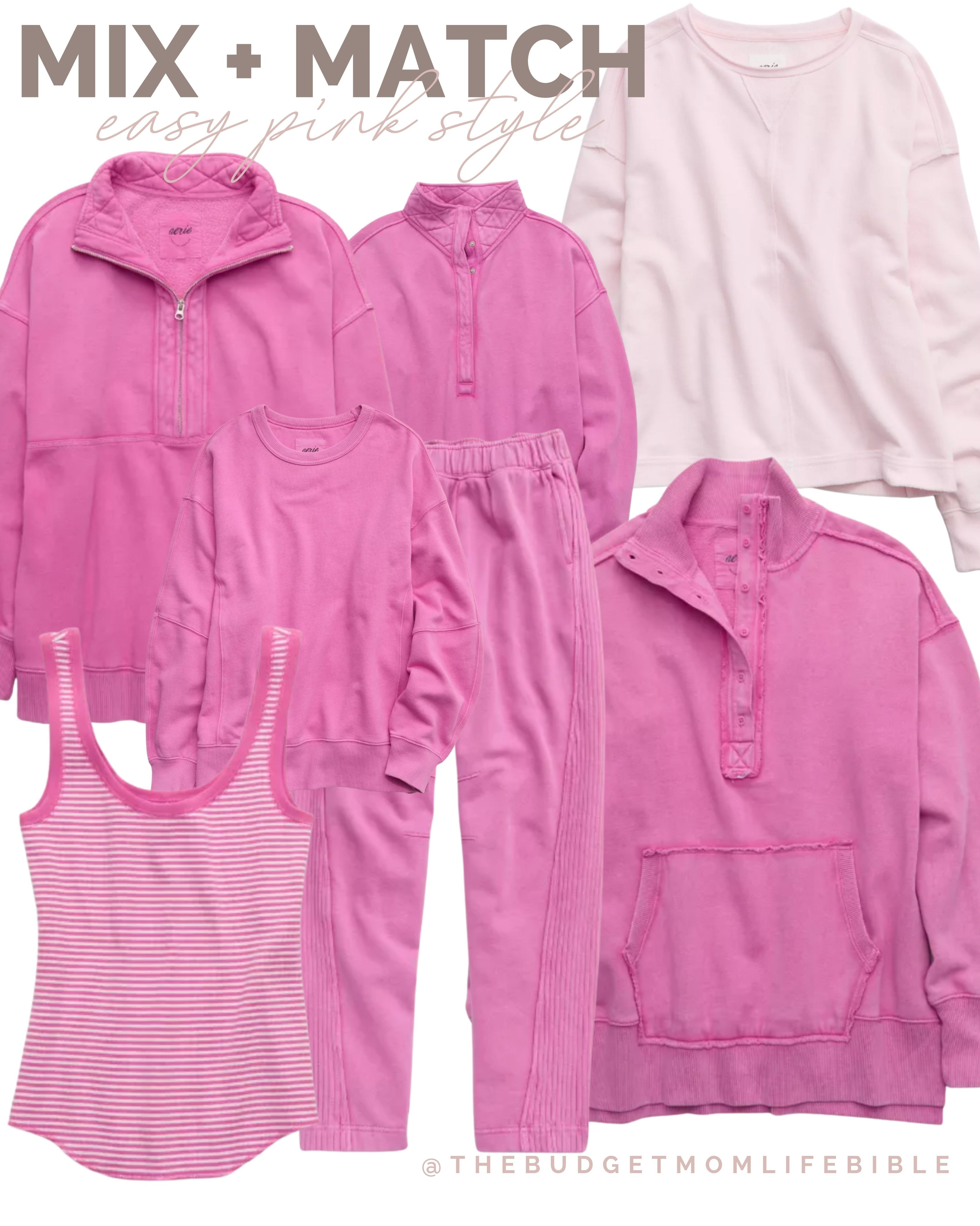 NEW Aerie + American Eagle Mix n' Match Sets for Spring/Summer - Pink Matching Sets

And… Right now get and EXTRA 35% OFF if you're a Real Rewards member too!

Spring dress, summer dress, easter dress, easter outfit, spring outfit, summer outfit, spring home, spring style, spring fashion, spring outfit, spring 2026, summer 2026, pink, pajamas, lounge, lounge set, matching set, matching sets, mix and match sets, aerie matching sets, American Eagle matching sets, easter shopping, summer outfit, summer outfits, summer style, vacation outfits, vacation style, travel outfit, travel style, denim shorts, shorts, joggers, folder pants, lounge shorts, comfy shorts 

 

#LTKmomlife #LTKootd #LTKxAerie