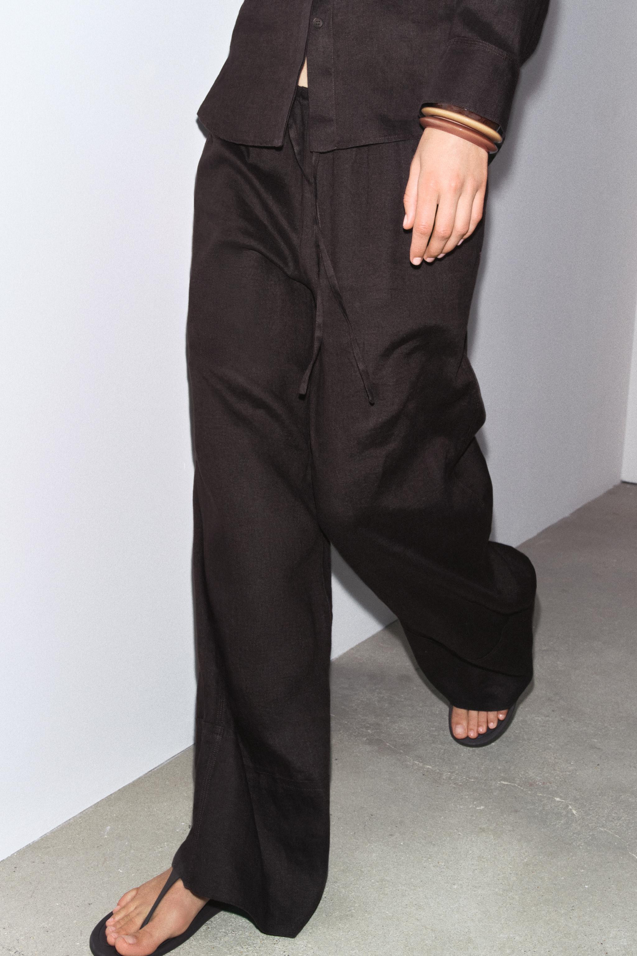 ZW COLLECTION 100% LINEN PALAZZO TROUSERS | Zara UK