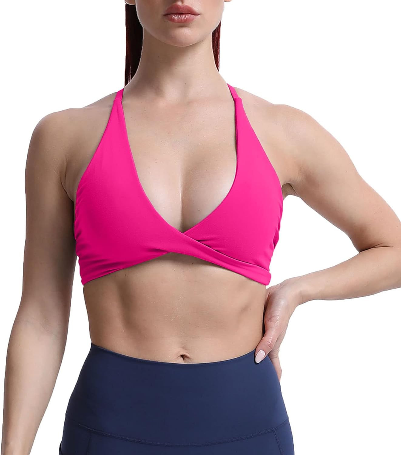 Aoxjox Women's Workout Sports Bras Fitness Backless Padded Sienna Low Impact Bra Yoga Crop Tank T... | Amazon (US)