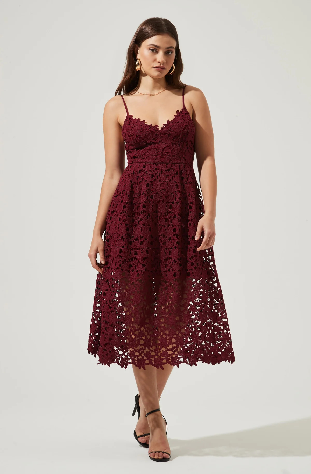 Lace A Line Midi Dress | ASTR The Label (US)
