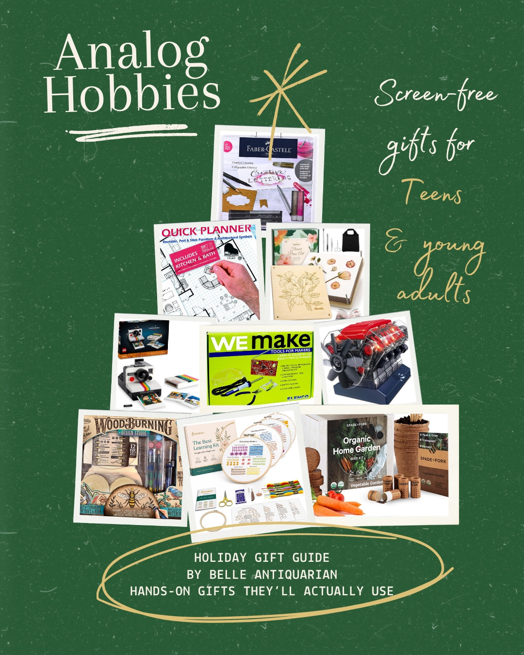 For teens and young adults looking for things to do instead of scrolling. These analog hobby gifts include art, embroidery, gardening, building, photography, and other creative projects that can become lasting interests. #LTKGiftGuide #LTKHoliday #LTKFamily 

 #LTKSeasonal #LTKKids