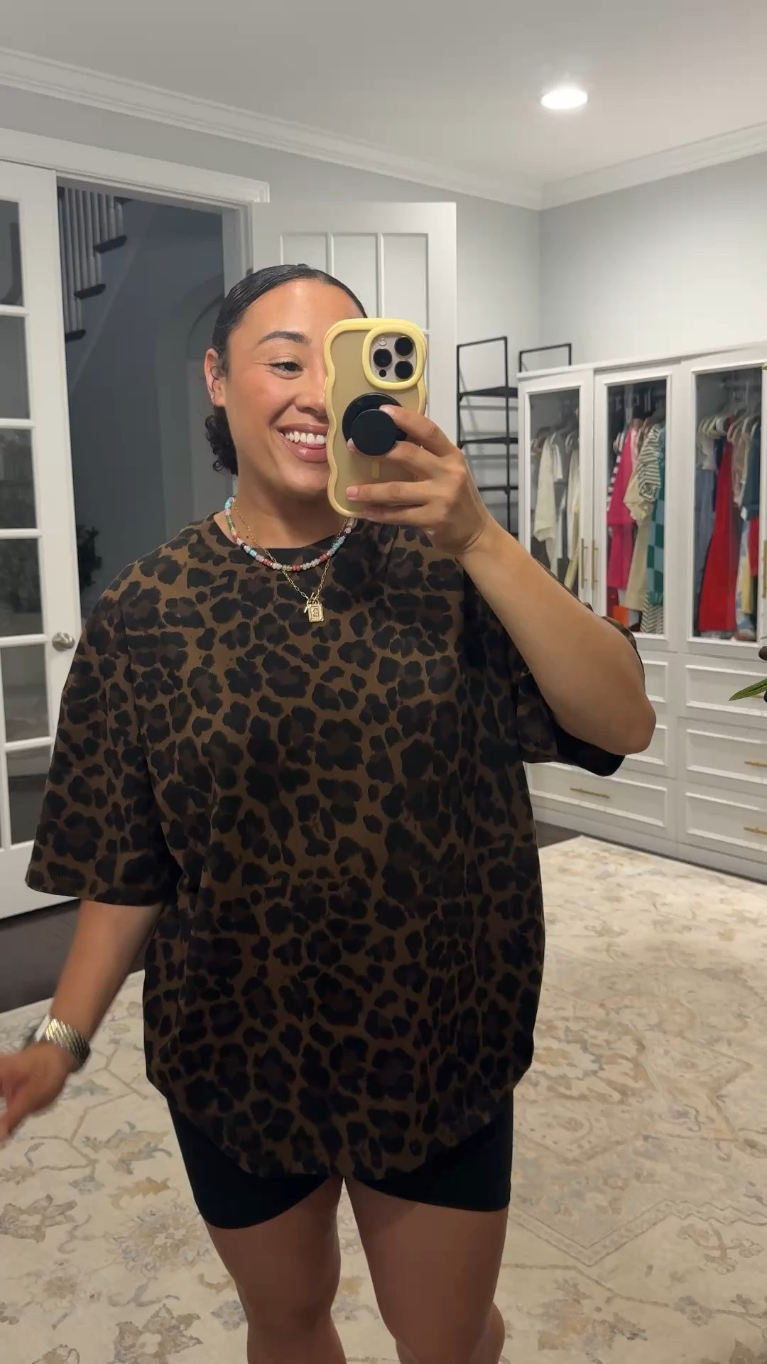 Walmart oversized tee from the men’s section I am wearing a medium since it’s men’s my normal size in women is medium for sizing reference and biker shorts wearing S/M #walmart #walmartstyle #walmartfashion #summer #summerfinds
