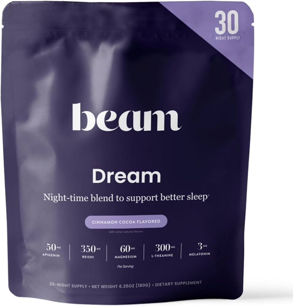 Beam Dream Sleep Powder, L-Theanine, Apigenin, Reishi and Magnesium, Third Party Tested Natural S... | Amazon (US)