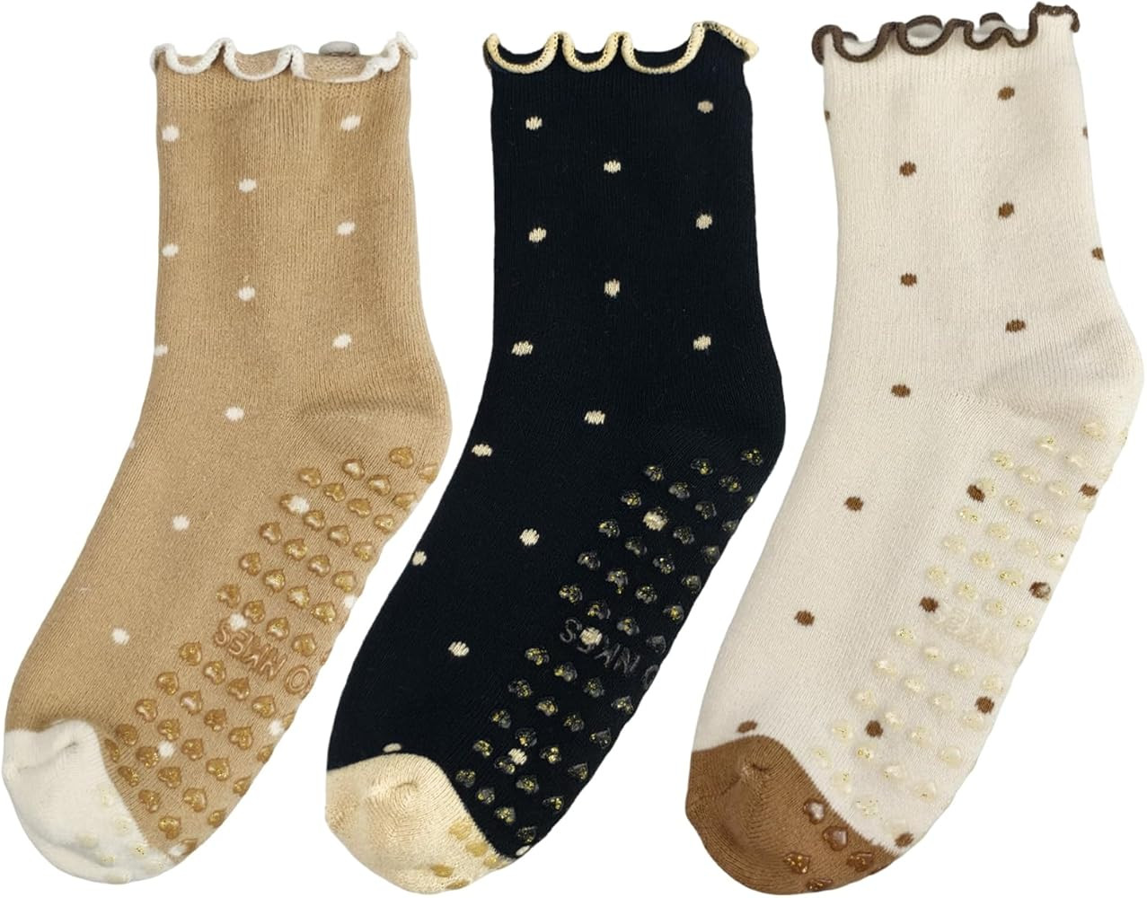 Warm Thickened Yoga Socks for Women - Cute Polka Dot Design, Non-Slip Pilates Socks, 3 Pairs - US... | Amazon (US)