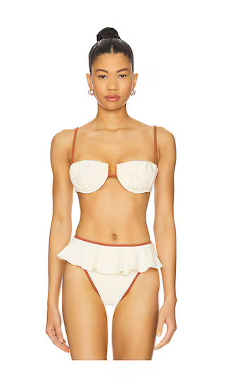 Petal Bikini Top in Oat Terracotta | Revolve Clothing (Global)