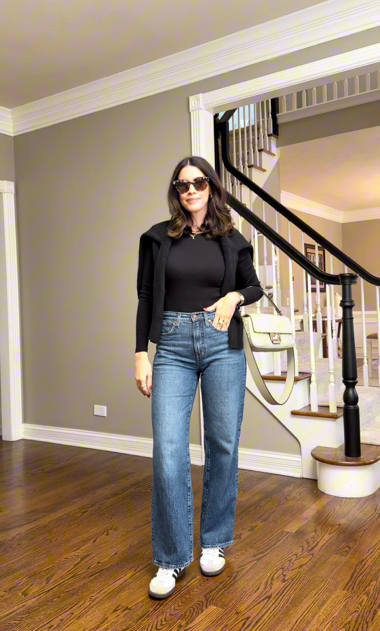 Styling wide leg jeans for early spring. Jeans TTS, top size Medium and sweater size medium 

#LTKSeasonal #LTKgrwm #LTKSpringSale