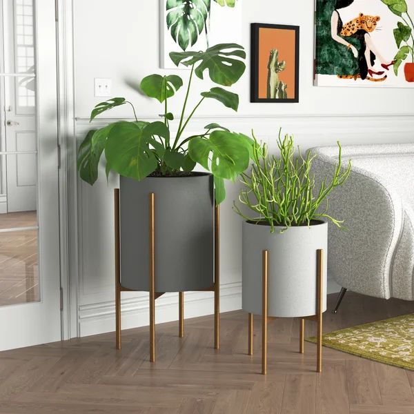 Proto 2 - Piece Metal Pot Planter Set | Wayfair North America