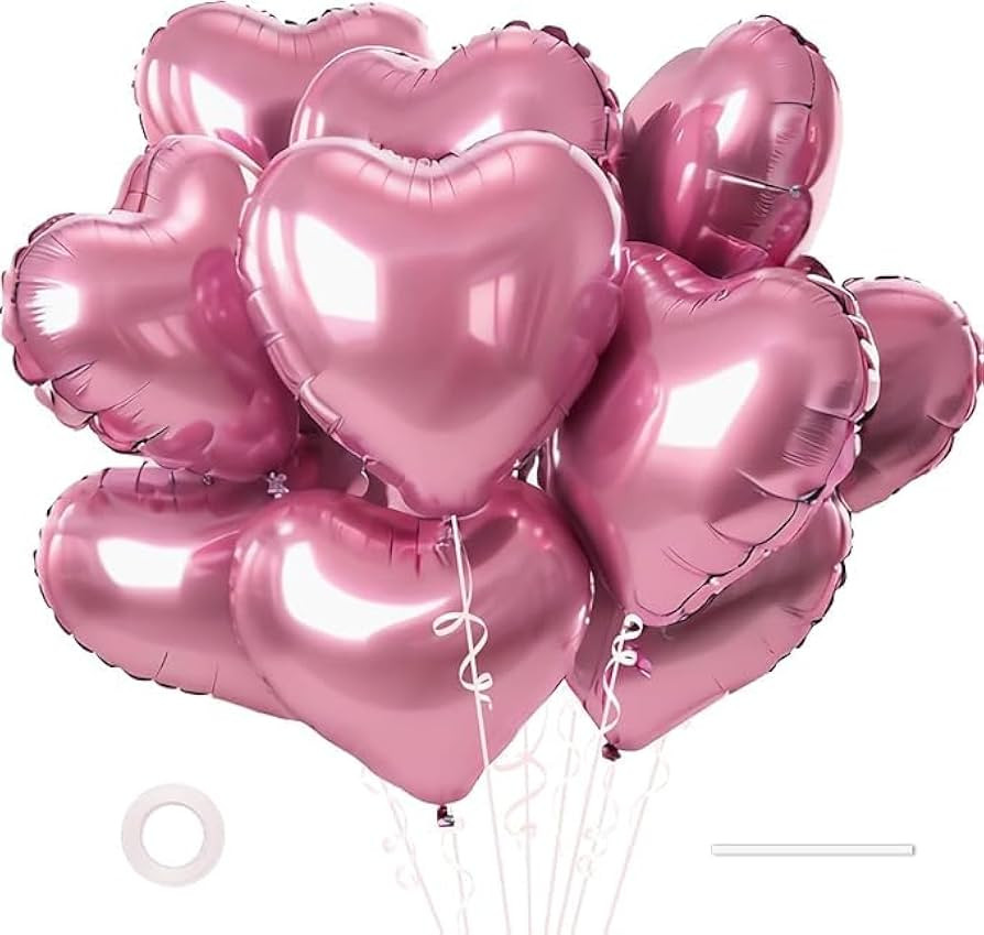 Valentines Balloons, Pink Heart Foil Balloons for Valentine's Day Wedding Anniversary Engagement ... | Amazon (CA)