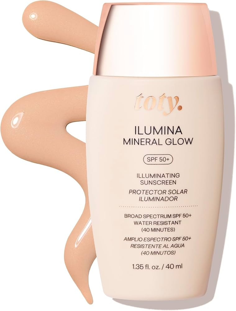 toty - Ilumina Mineral Glow SPF 50+ Illuminating Broad Spectrum Mineral Sunscreen - Rejuvenates &... | Amazon (US)