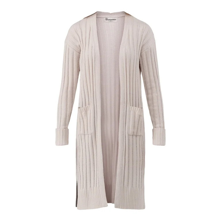 No Boundaries Ribbed Duster Cardigan Sweater, Midweight, Women's and Women's Plus | Walmart (US)