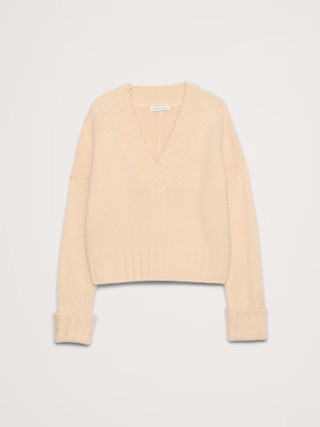 Wool-Alpaca Blend V-Neck Sweater | Banana Republic (US)