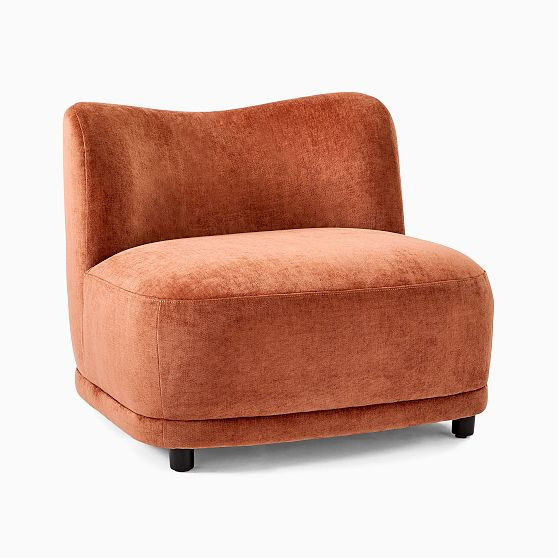 Open Box: Mella Chair Performance Distressed Velvet Burnt Umber | West Elm (US)