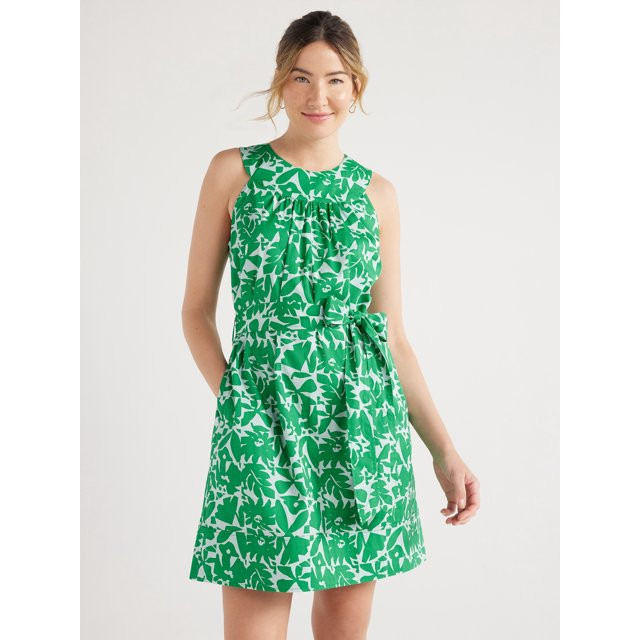 Free Assembly Women’s Round Neck Mini Shift Dress, Sizes XS-XXL | Walmart (US)