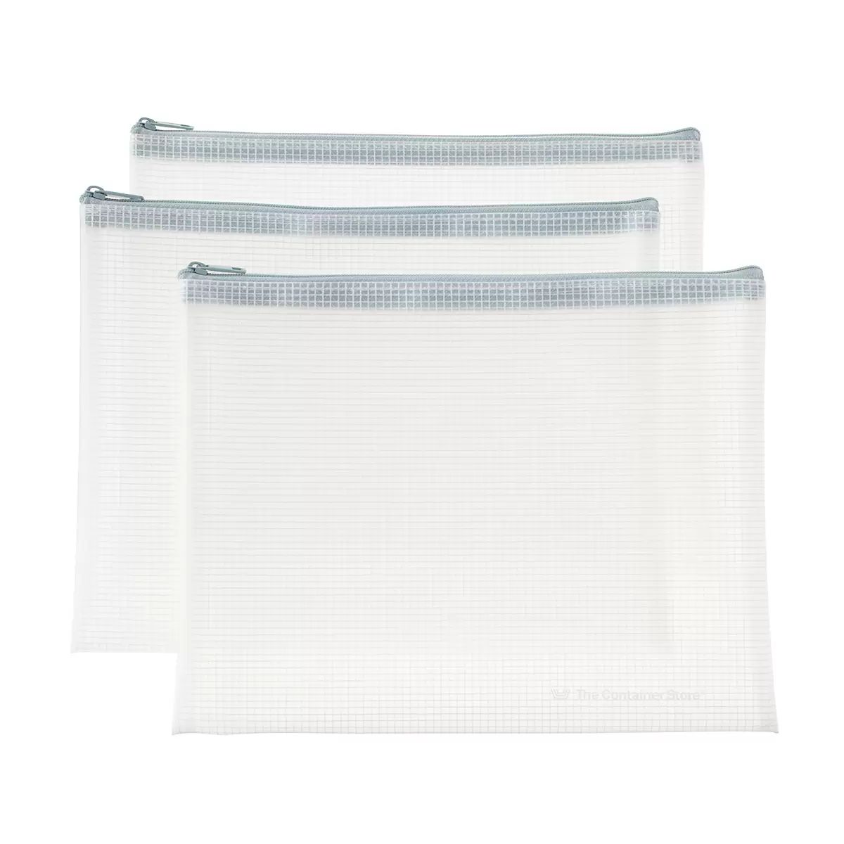 The Container Store Accessory Pouch Set Blue Pkg/3 | The Container Store
