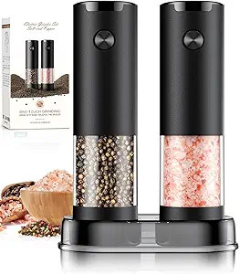 Electric Salt and Pepper Grinder Set Automatic Battery Pepper Mill Shakers Adjustable Coarseness ... | Amazon (US)