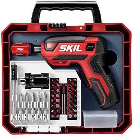 SKIL Rechargeable 4V Cordless Pistol Screwdriver with 42pcs Bit Set and Carrying Case - SD5618-03 | Amazon (US)