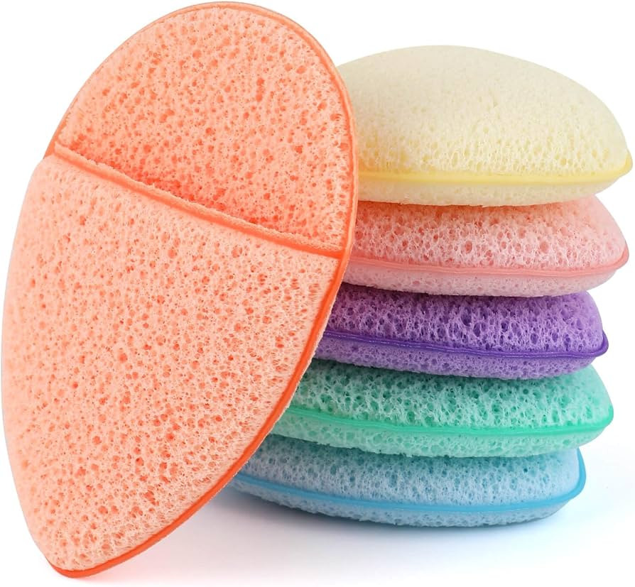 6Pcs Facial Sponges Set, Cleansing Puff, Colorful Facial Sponges for Face Wash, Reusable Makeup R... | Amazon (US)