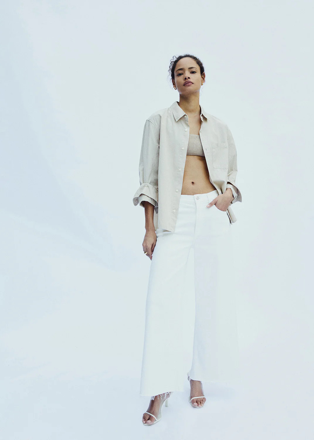 Lyra Wide Leg Crop in White | Citizens of Humanity