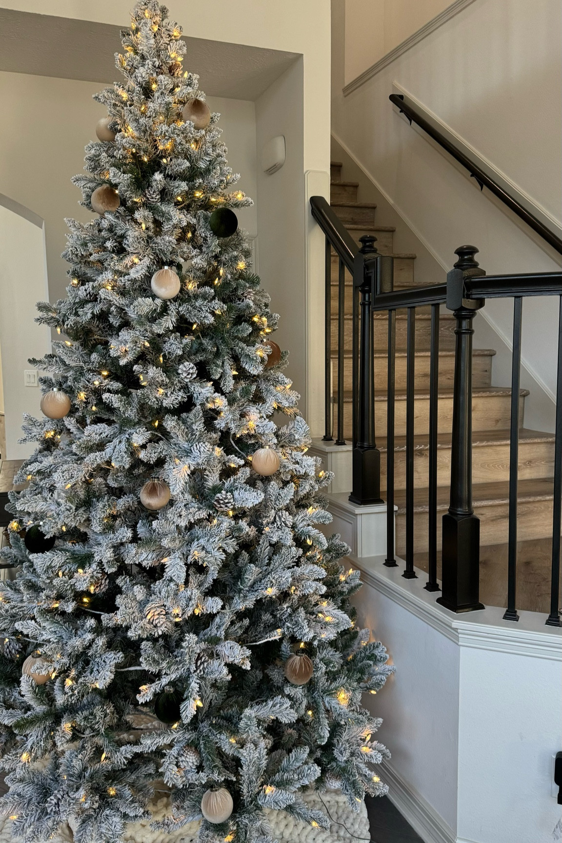 Amazon flocked Christmas tree, prelit with velvet ornaments 

#LTKHome #LTKSeasonal #LTKHoliday