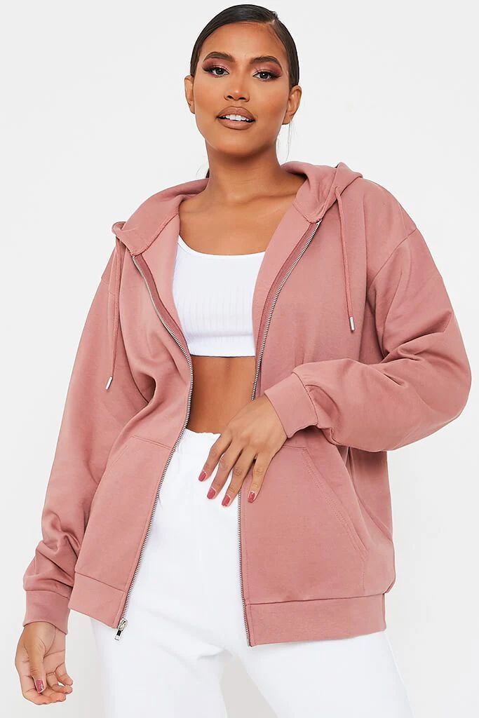 Rose Recycled Zip Up Hoodie | ISAWITFIRST
