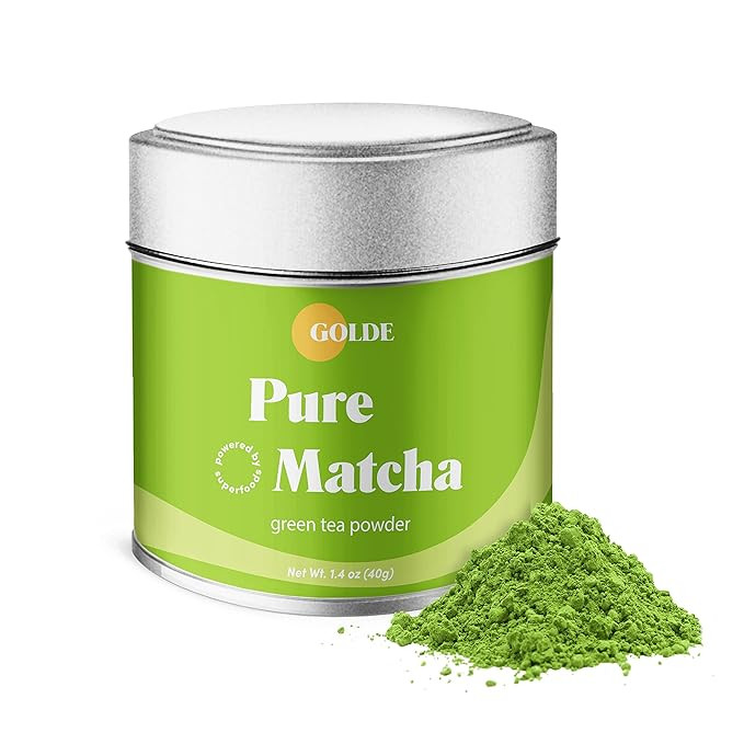 GOLDE - Pure Matcha - Ceremonial Grade Matcha Powder - Organic Green Tea Superfood w/L-Theanine -... | Amazon (US)