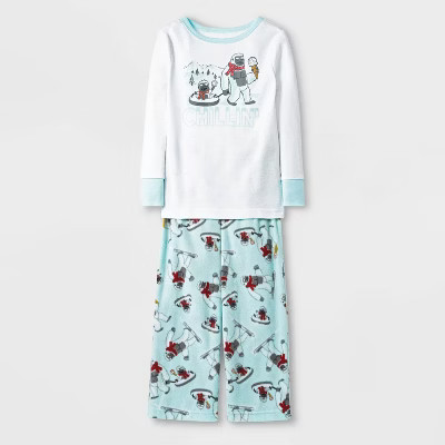 Toddler Boys' Yeti Pajama Set - Cat & Jack™ White/Blue | Target