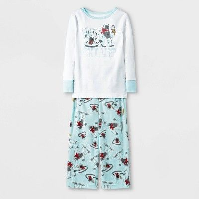 Toddler Boys' Yeti Pajama Set - Cat & Jack™ White/Blue | Target