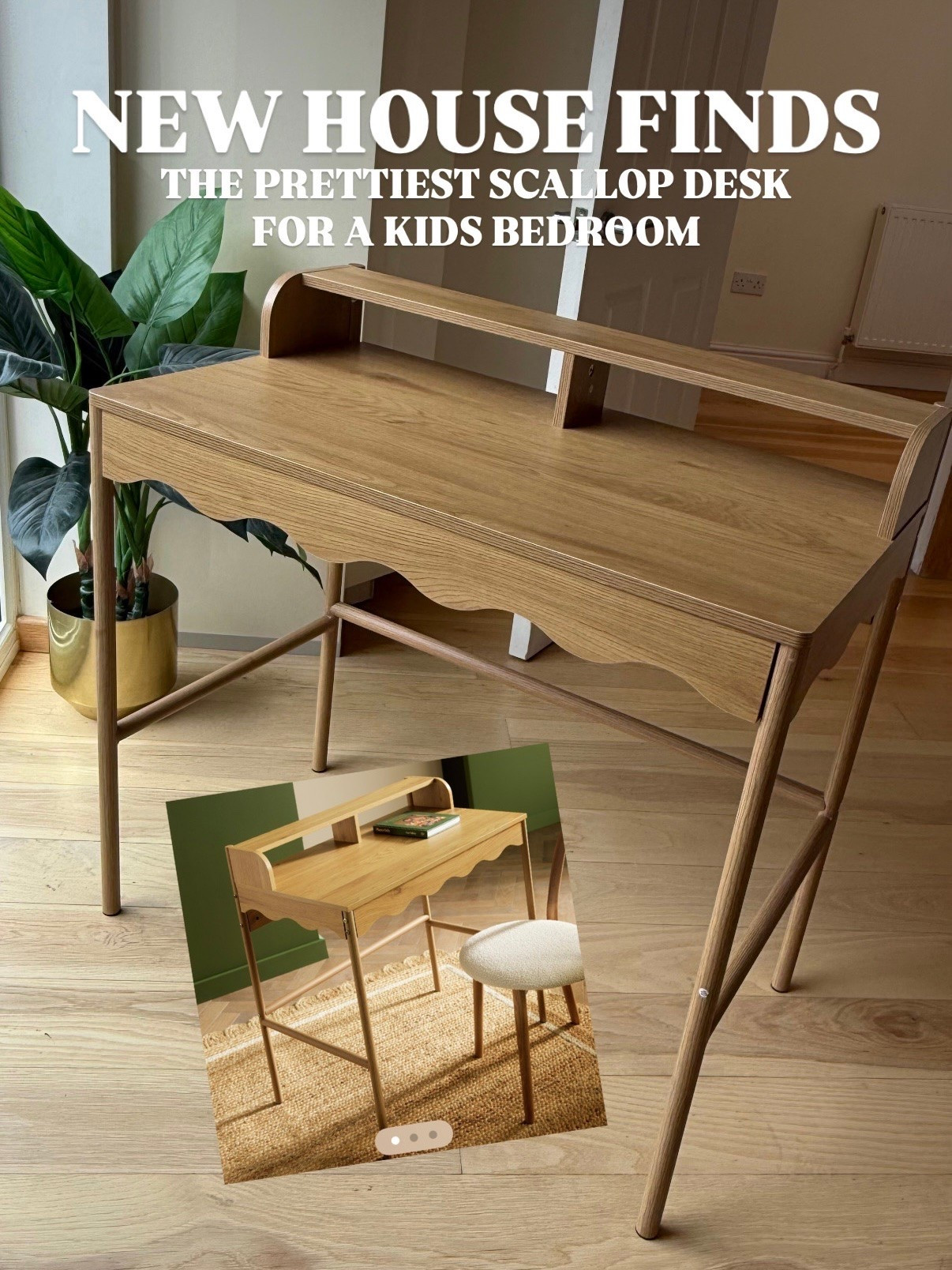 My daughters and I have recently moved into a new home and I’ve been trying to find cute bits for both their new bedrooms. How gorgeous is this scallop desk, I needed one under a metre wide to fit the space and it’s even more gorgeous in real life. Now to find a cute chair to go with it!

#LTKhome #LTKfamily #LTKkids