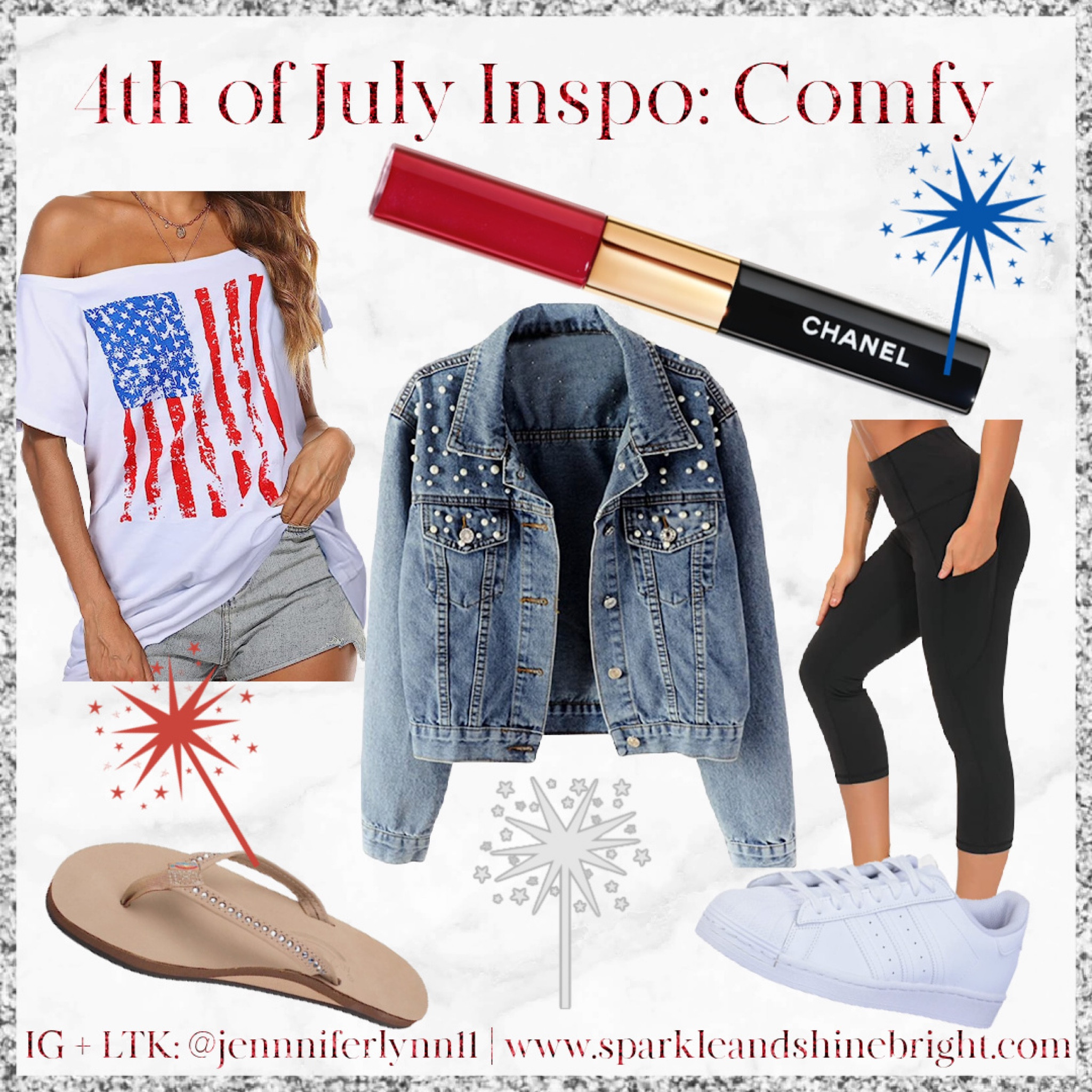 4th of July inspo for a comfy look! 
Chanel Lip Shade: 47 Daring Red

#LTKSeasonal #LTKxNSale