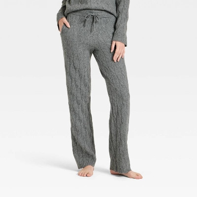 Women's Mid-Rise Cozy Knit Ankle Pull-On Pants - Universal Thread™ Heather Gray | Target