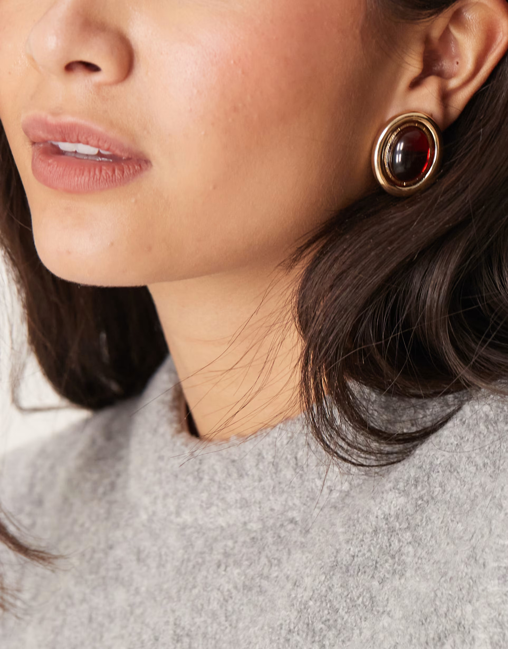 ASOS DESIGN stud earrings with stone set design in gold tone | ASOS (Global)