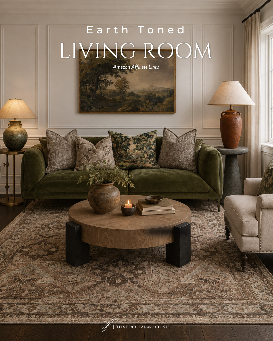 Earth tones make a living room feel so warm, layered and inviting. 🤎 I love the mix of olive green, rich wood tones, vintage-inspired patterns and textured neutrals in this space. These Amazon finds give that beautiful collected look that feels especially perfect heading into fall!

#LTKHome #LTKStyleTip #LTKSeasonal #AmazonHome #EarthTones #LivingRoomInspo #FallDecor #AmazonFinds 

 #LTKSeasonal #LTKHome #LTKSaleAlert