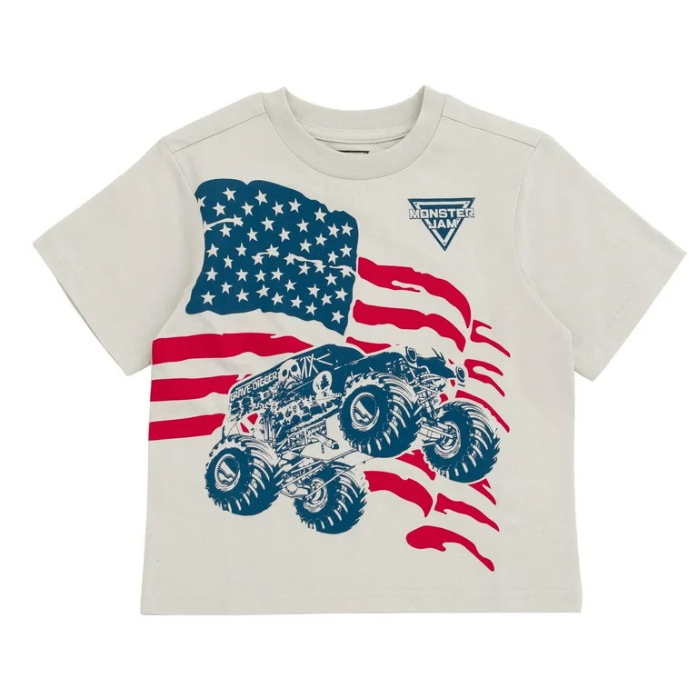 Monster Jam Grave Digger July 4th Matching Family T-Shirt Toddler to Big Kid - Walmart.com | Walmart (US)