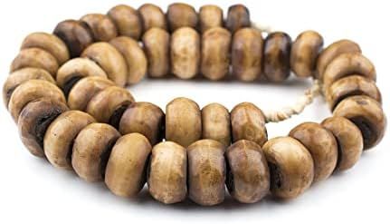 TheBeadChest Kenya Light Brown Bone Beads Large 22mm African Round Large Hole 24-26 Inch Strand Hand | Amazon (US)