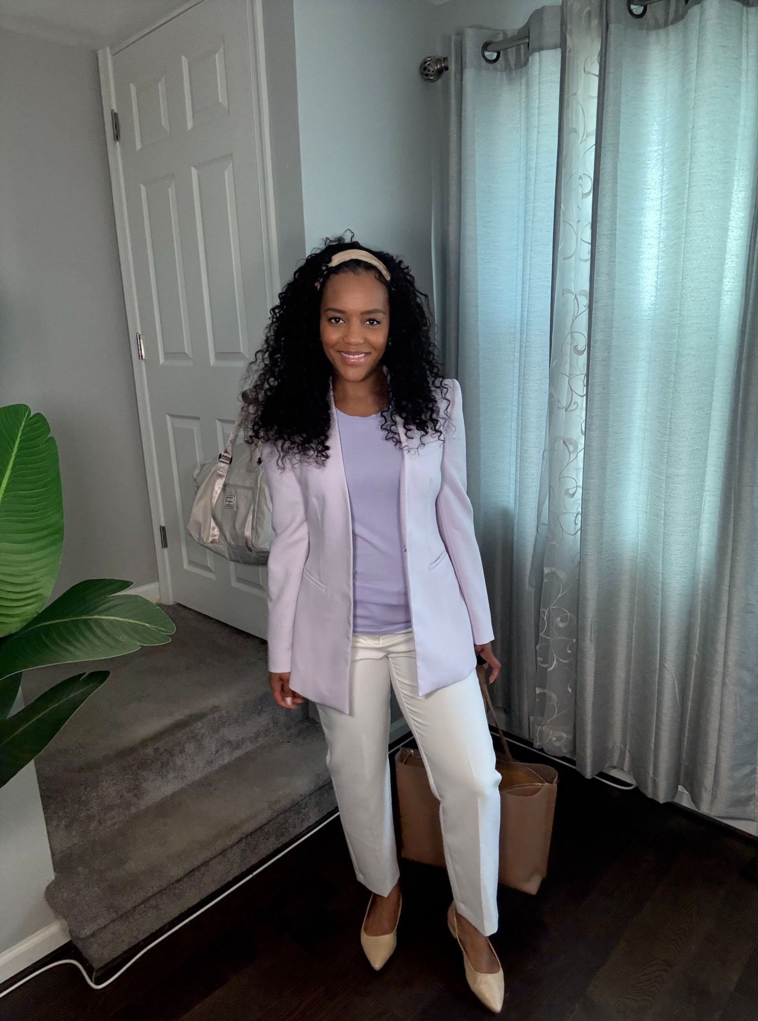 Business formal doesn’t have to mean boring. White trousers and a lilac blouse? Crisp, calm, and commanding. Would you wear this color combo to the office? #lilactop #whitetrousers #lilacblazer

#LTKWorkwear #LTKSeasonal