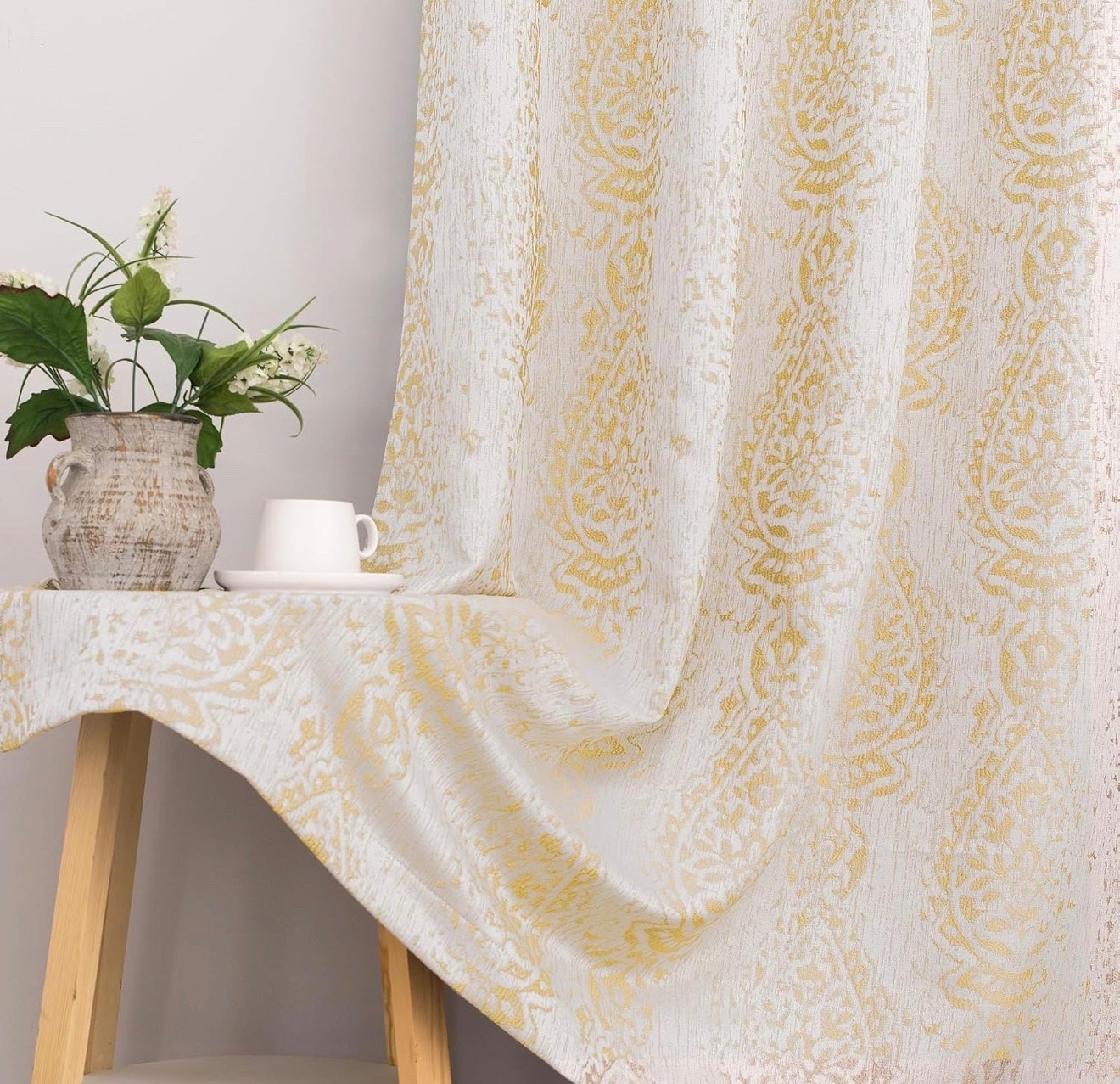 Gold Patterned Elegant Curtains for Living Room, Blackout Damask Pattern Luxury Modern Design Contemporary Curtains  #ltkamazonfinds

#LTKHome #LTKSaleAlert