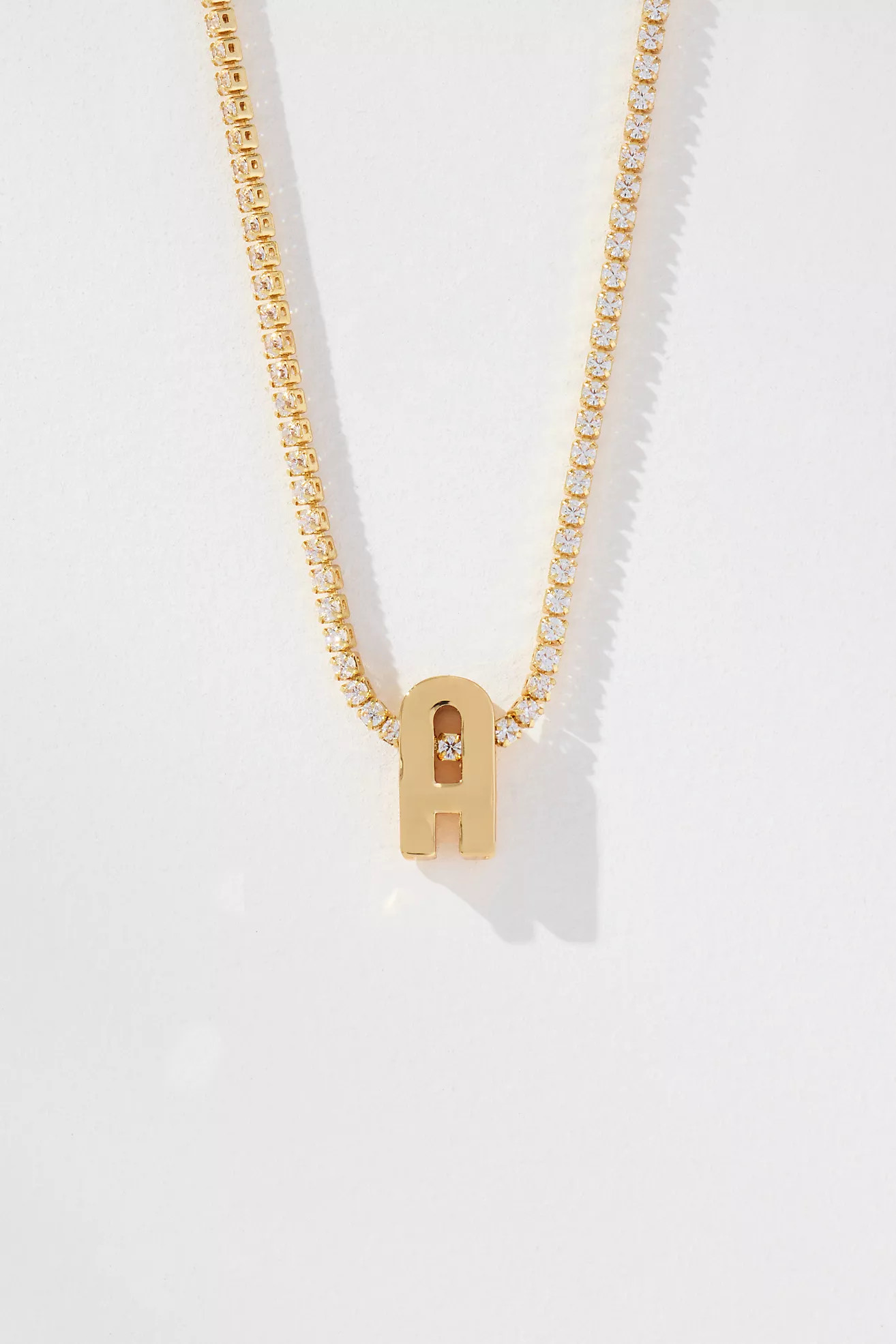Small Shimmered Monogram Tennis Necklace | Anthropologie (US)