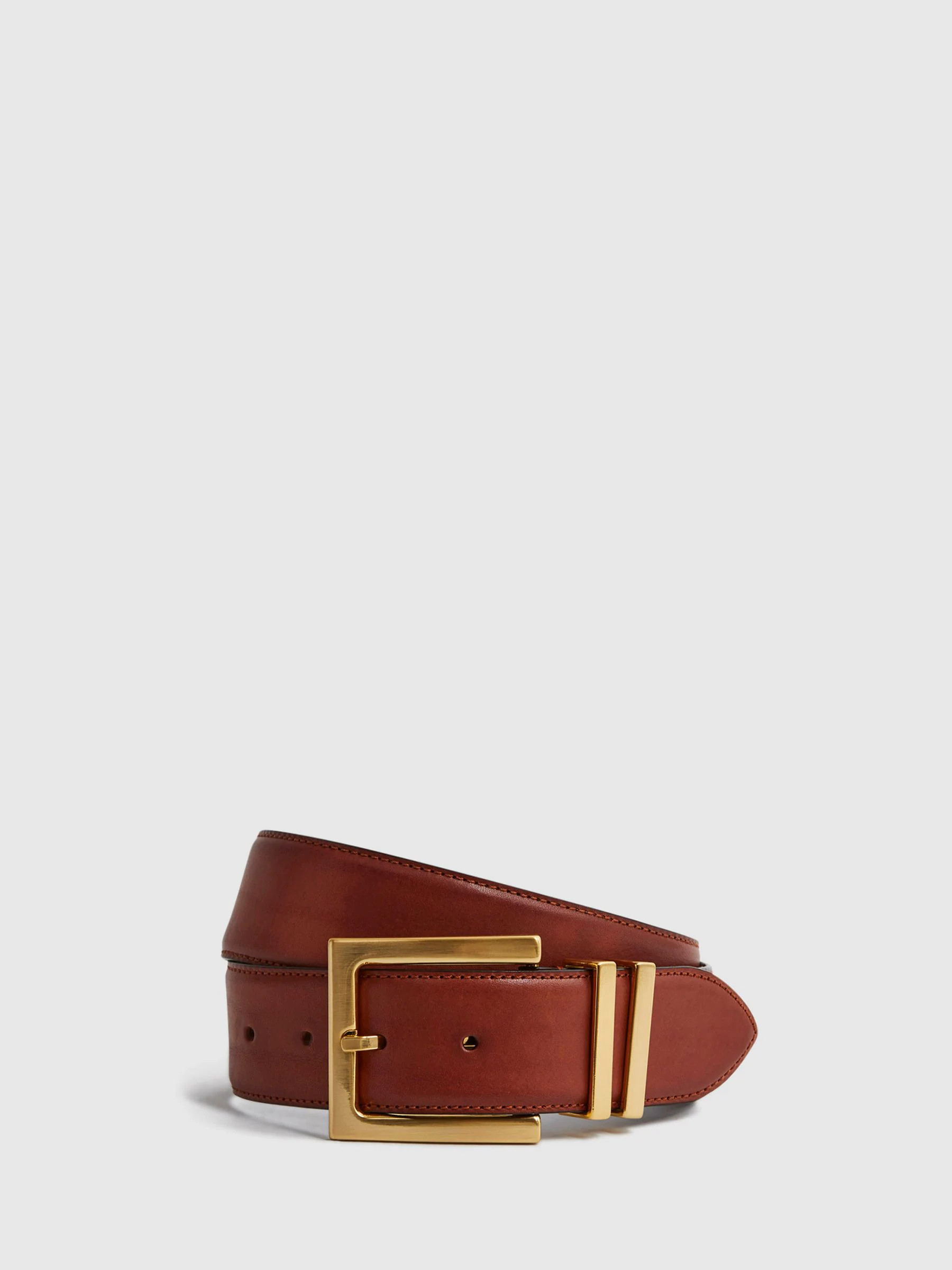 Reiss Reiss Tan Brompton Leather Belt | Next US