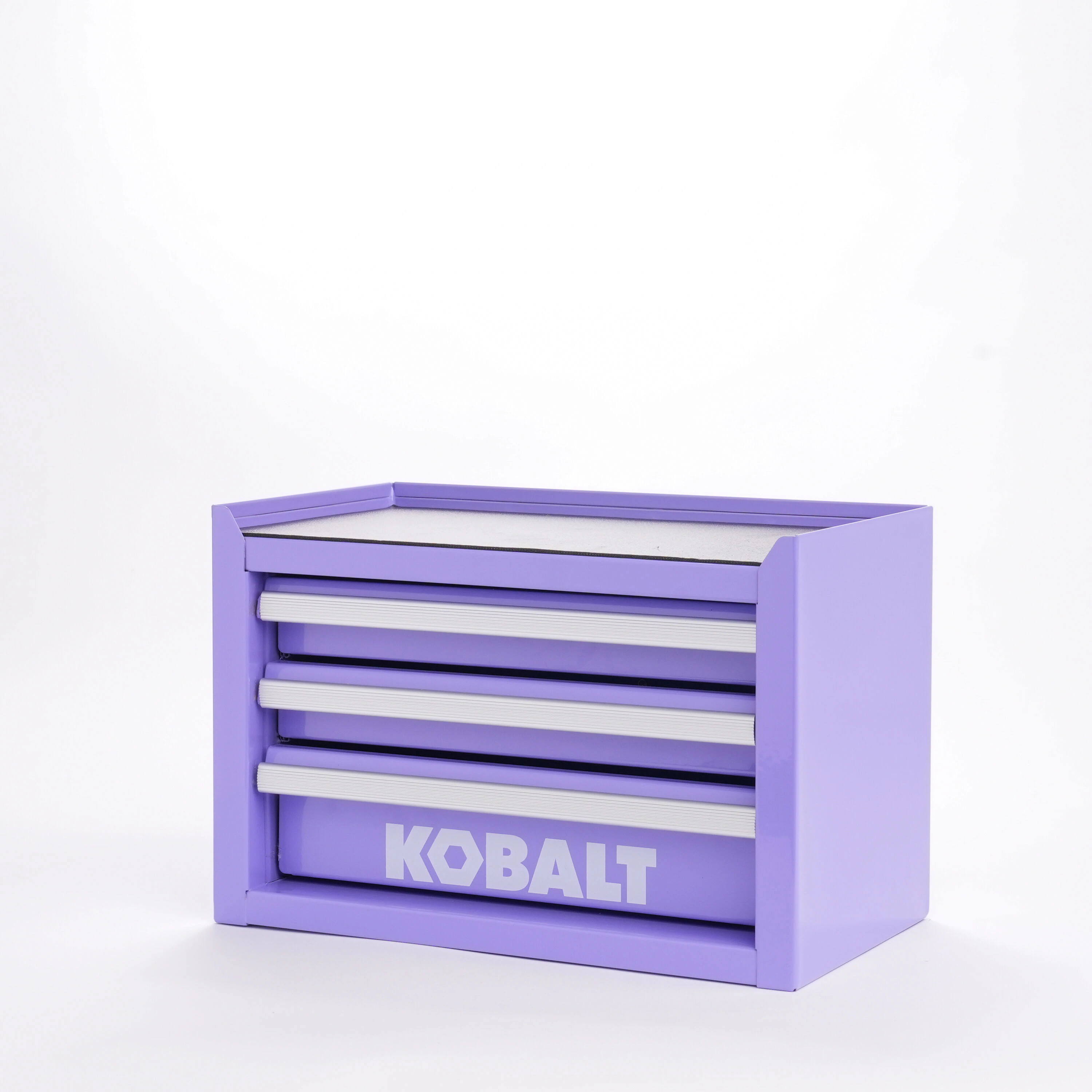 Kobalt Portable Mini Base Toolbox 11.1-in W x 7.36-in H x 6.14-in D 3 -Drawer Lavender Steel Tool Box one_size in Purple | 55816 | Lowe's