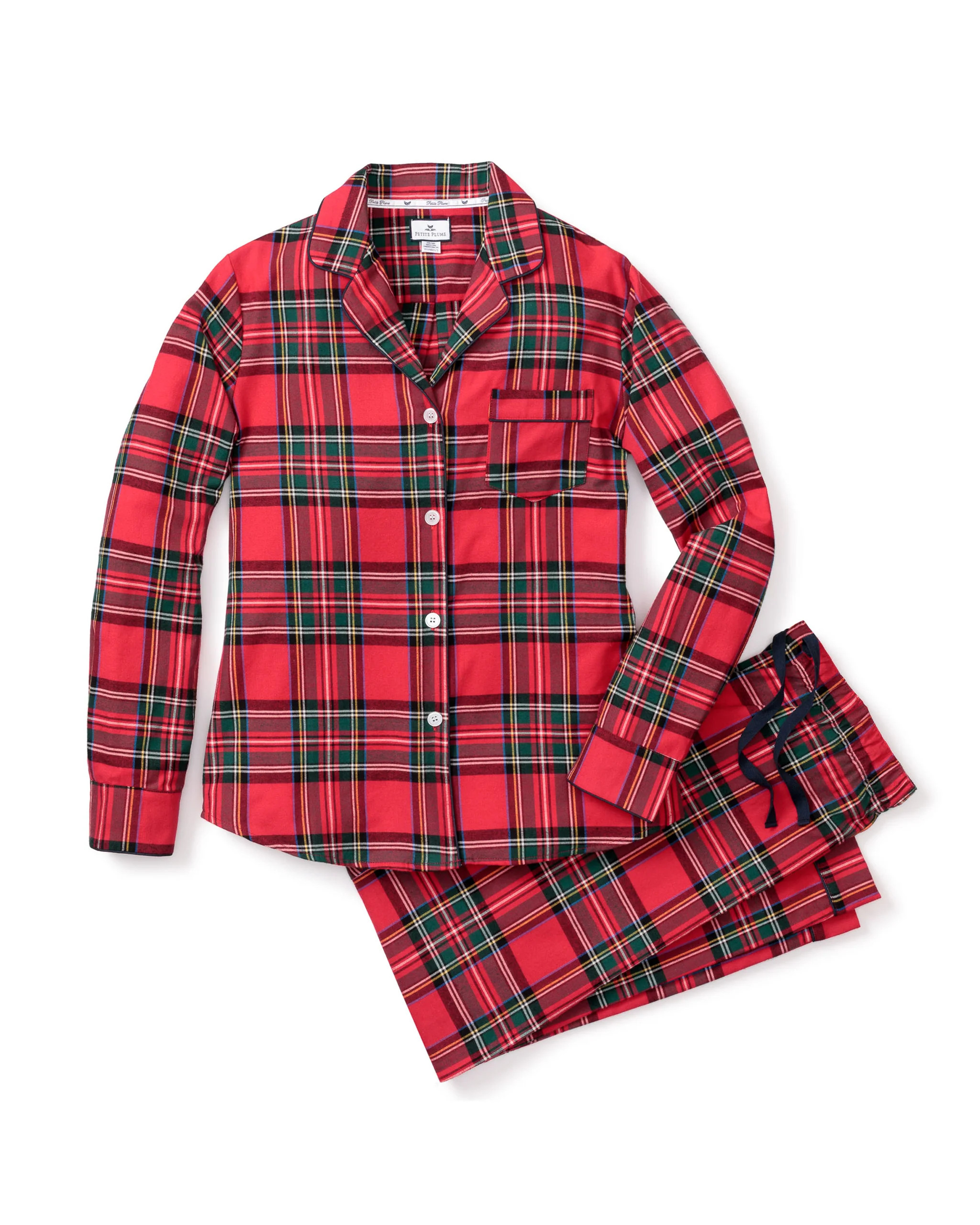 Women's Brushed Cotton Pajama Set in Imperial Tartan | Petite Plume