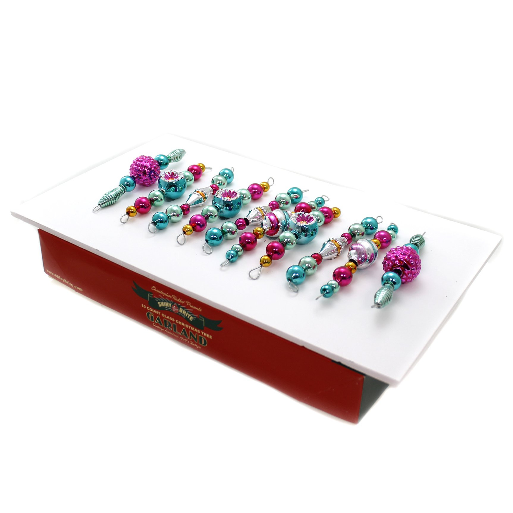 Shiny Brite VC SHAPED GARLAND ORNAMENT Glass Garland Ornament 4027646 | Walmart (US)