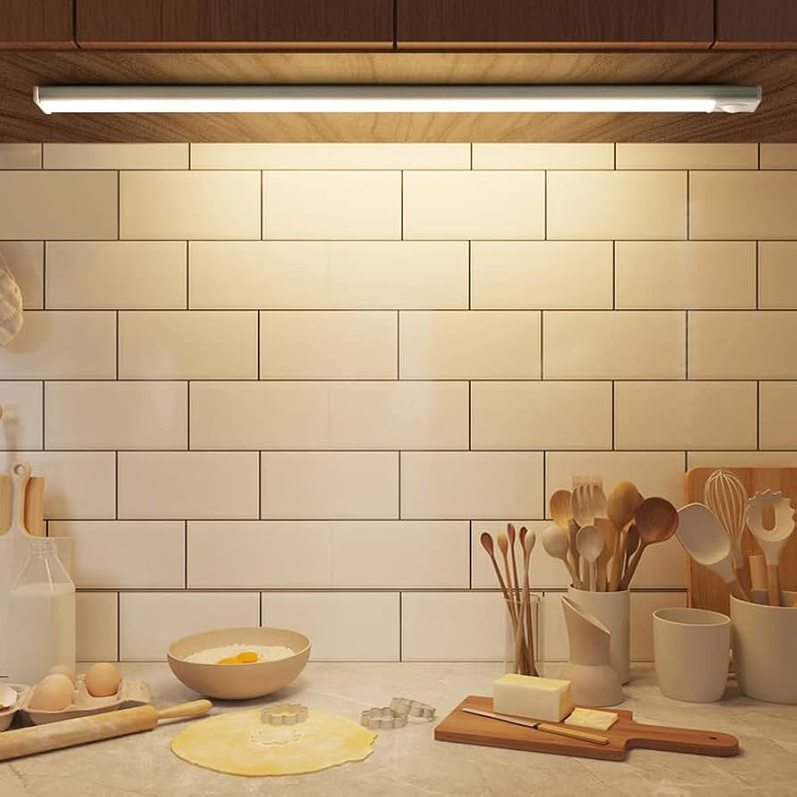 LED Motion Sensor Cabinet Light, 15.7inch Under Counter Closet Lighting, Ultra Thin Light Wireles... | Amazon (US)