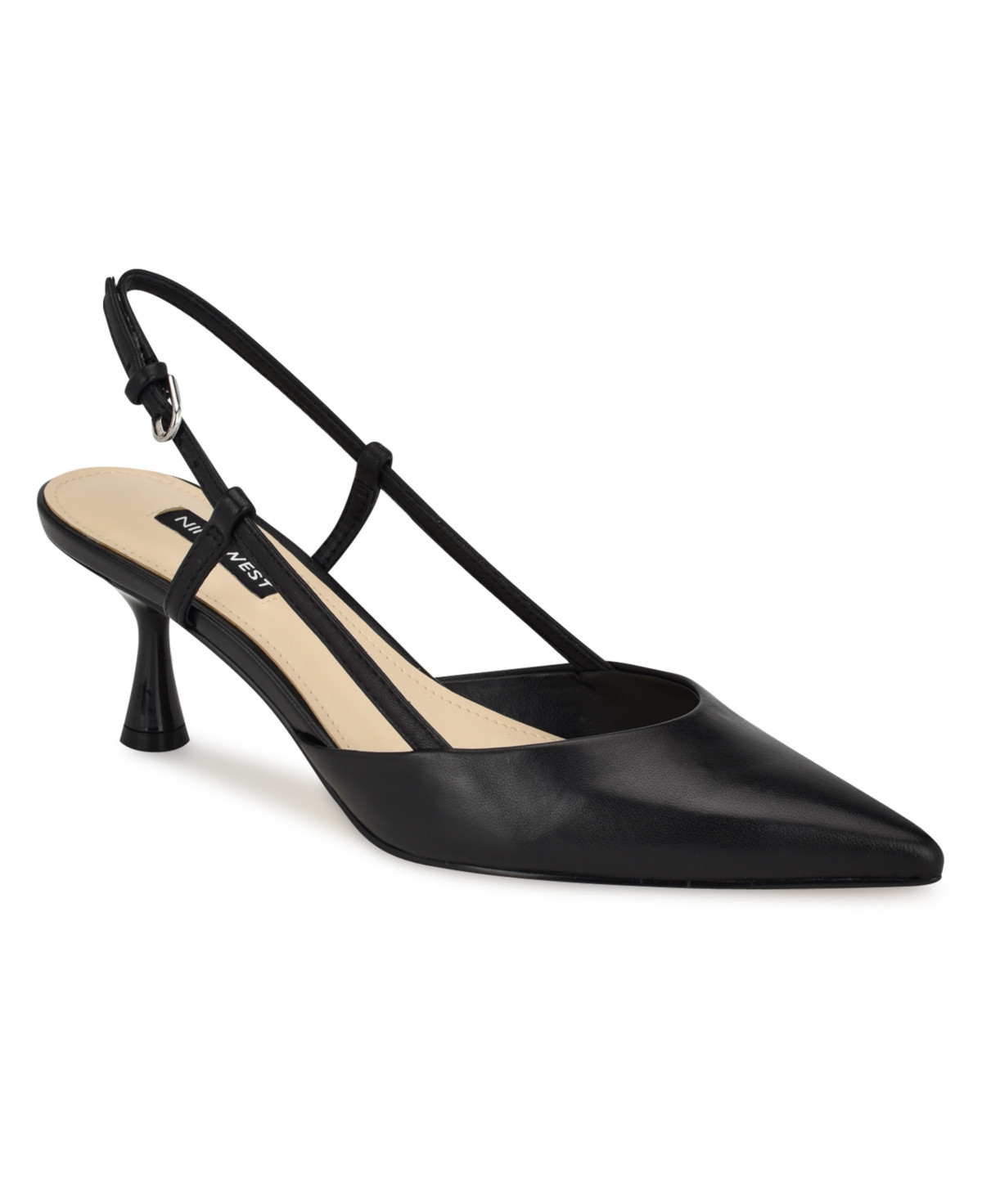 Nine West Women's Rhonda Kitten Heel Slingback Pumps - Black | Macy's