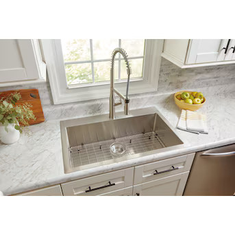 allen + roth Alden Dual-mount 33-in x 22-in Stainless steel Single bowl 1-Hole 18 -Gauge Kitchen ... | Lowe's